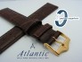 Pasek Atlantic 18 mm brazowy sprzączka w kolorze złotym