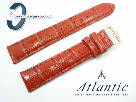 Pasek Atlantic 18 mm jasny brąz sprzączka w kolorze złotym