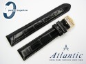 Pasek do zegarka Atlantic 18 mm, czarny, sprzączka w kolorze złotym
