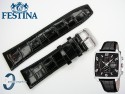 Pasek do Festina F6826 skórzany czarny 24 mm