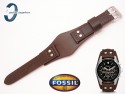 Pasek do Fossil CH2891 brązowy skórzany z podkładką 22 mm