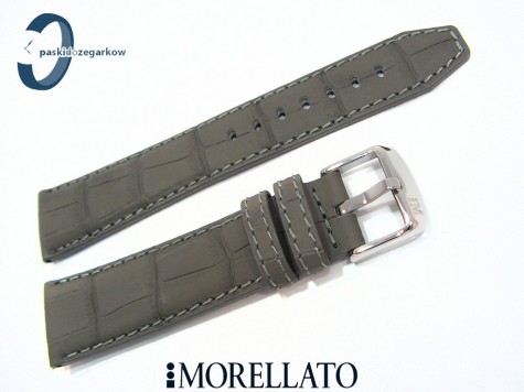 Pasek MORELLATO SOCCER skórzany wodoodporny szary