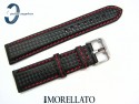 Pasek MORELLATO BIKING 20 mm skórzano-materiałowy wodoodporny czerwone przeszycie