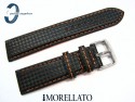 Pasek MORELLATO BIKING 20 mm skórzano-materiałowy wodoodporny pomarańczowe przeszycie