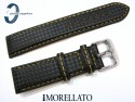 Pasek MORELLATO BIKING 24 mm skórzano-materiałowy wodoodporny żółte przeszycie