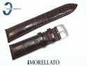 Pasek MORELLATO EXTRA ALLIGATORE 24 mm, skórzany, ciemny brąz