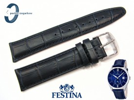 Pasek Festina F16872 skórzany granatowy 21 mm