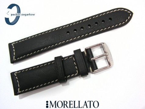 Pasek MORELLATO CEZANNE czarny skórzany