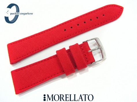 Pasek MORELLATO CORDURA materiałowo-skórzany czerwony 