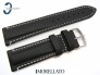 Pasek Morellato RACE czarny skórzany białe przeszycie