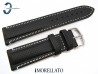Pasek Morellato RACE czarny skórzany białe przeszycie