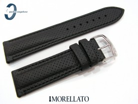 Pasek Morellato RACE czarny skórzany
