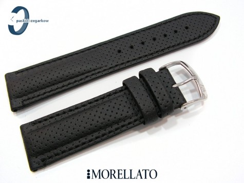 Pasek Morellato RACE czarny skórzany