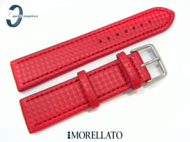 Pasek MORELATO CAPOETRA skórzano-materiałowy czerwony 22 mm