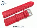 Pasek MORELATO CAPOETRA skórzano-materiałowy czerwony 22 mm