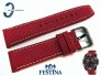 Pasek Festina F16584 skórzano-materiałowy w kolorze czerwonym 24 mm