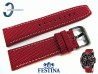 Pasek Festina F16584 skórzano-materiałowy w kolorze czerwonym 24 mm