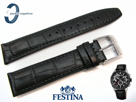 Pasek Festina F20201 czarny skórzany 21 mm