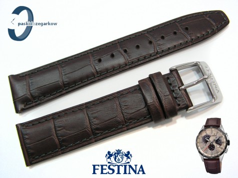 Pasek Festina F20201 brązowy skórzany 21 mm