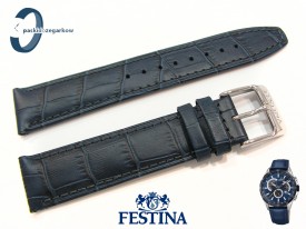 Pasek Festina F20201 skórzany granatowy 21 mm