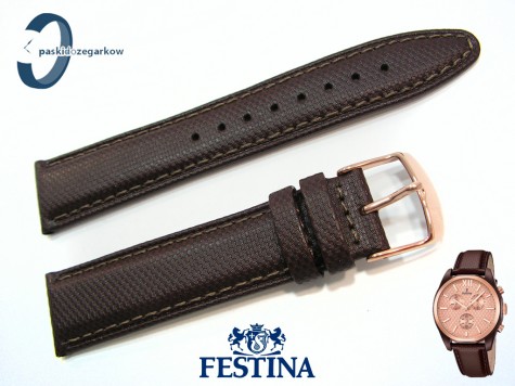 Pasek Festina F16863 skórzany brązowy 21 mm