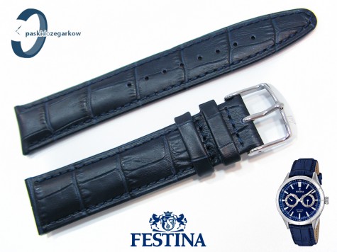 Pasek Festina F16781 skórzany granatowy 21 mm