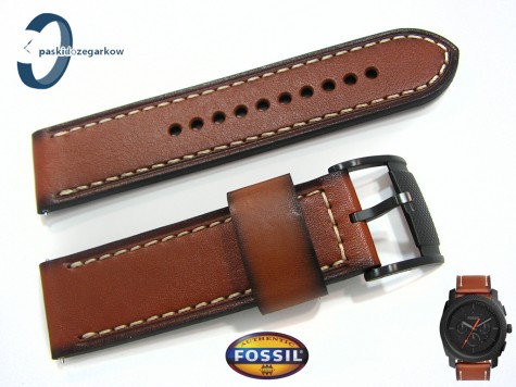 Pasek Fossil FS5234 skórzany brązowy 24 mm