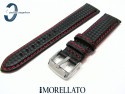 Pasek MORELLATO BIKING 22 mm skórzano-materiałowy wodoodporny czerwone przeszycie