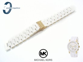 Bransoleta Michael Kors MK5145 gumowo-stalowa biało-złota