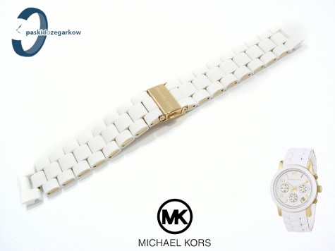 Bransoleta Michael Kors MK5145 gumowo-stalowa biało-złota