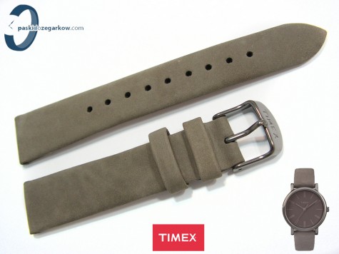 Pasek Timex TW2P96400 skórzany szary 18 mm