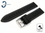 Pasek Horido silikonowy czarny z białym przeszyciem 22 mm