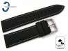 Pasek Horido silikonowy czarny z białym przeszyciem 22 mm