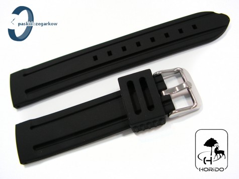 Pasek HORIDO silikonowy czarny 22 mm
