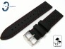 Pasek HORIDO silikonowy czarny z czerwonym przeszyciem 22 mm