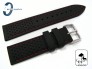 Pasek HORIDO silikonowy czarny z czerwonym przeszyciem 22 mm