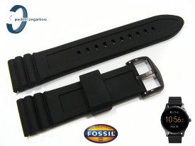 Pasek Fossil FTW2107 silikonowy czarny 22 mm