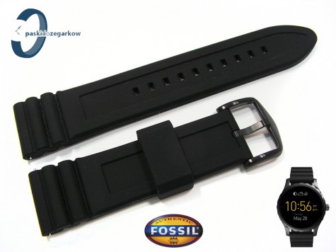 Pasek Fossil FTW2107 silikonowy czarny 22 mm