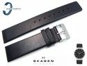Pasek do zegarka SKAGEN SKW6104, SKW6105 skórzany czarny