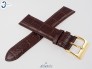 Pasek Atlantic 24 mm skórzany brązowy złota klamra