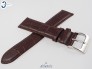 Pasek Atlantic 24 mm skórzany brązowy srebrna klamra