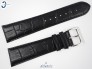 Pasek Atlantic 24 mm skórzany czarny srebrna klamra