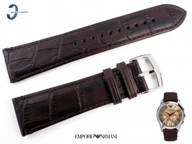 Pasek Armani AR1785 skórzany ciemny brąz 23 mm