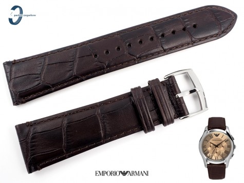 Pasek Armani AR1785 skórzany ciemny brąz 23 mm