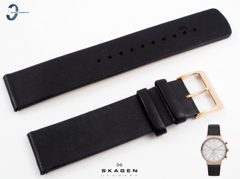 Pasek Skagen SKW6371 skórzany czarny 20 mm