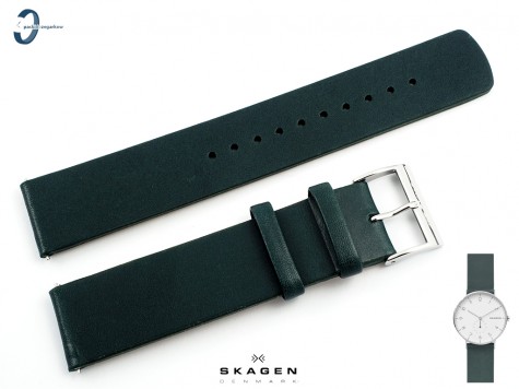 Pasek Skagen SKW6466 skórzany zielony 20 mm