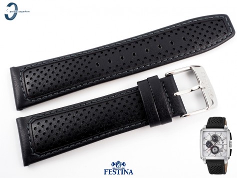 Pasek Festina F20265 skórzany 24 mm czarny
