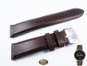 Pasek Fossil FTW4015 skórzano-gumowy 22 mm brązowy