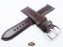 Pasek Fossil FTW4015 skórzano-gumowy 22 mm brązowy