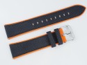 Pasek MORELLATO NET materiałowo-gumowy czarno-pomarańczowy 22 mm